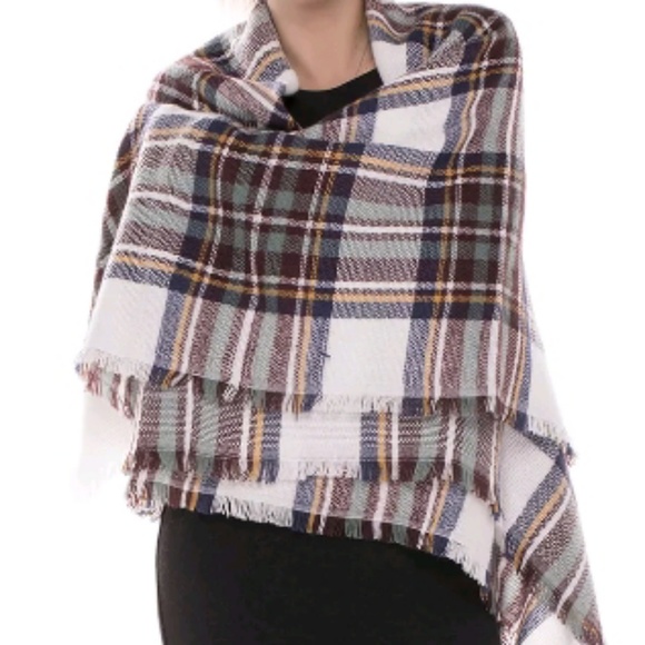 NEW Oversized Tartan Plaid Scarf - Picture 4 of 10